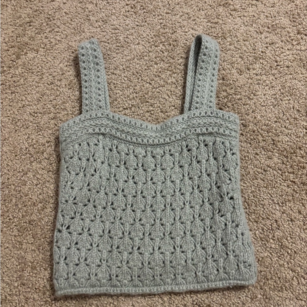 Revolve Vince Crochet Cardigan and Camisole in Artichoke Size XS - Picture 6 of 9